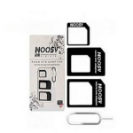 4-in-1 Noosy SIM Card Adapter Kit – Nano, Micro, Needle for iPhone, Moto E, Nokia (3 Pcs)