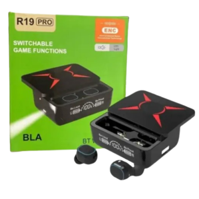 R19 Pro TWS Wireless Earbuds: Bluetooth 5.3, LED Display, Touch Control, Waterproof
