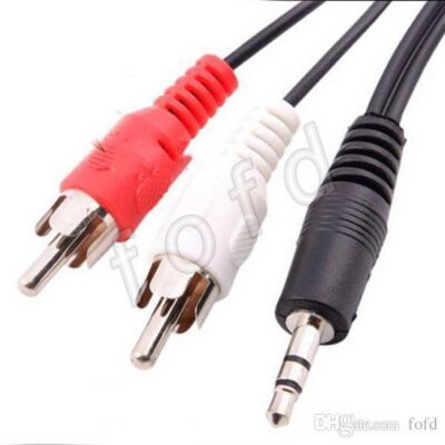 3.5mm Stereo Male to Male & 2 RCA Audio Cable – 2-in-1 AUX Cord for MP3/MP4/Cell Phones