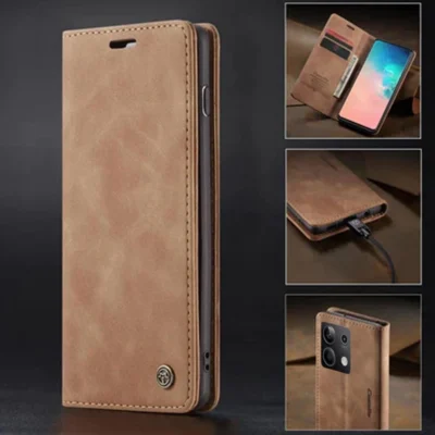 CaseMe Retro Leather Flip Wallet Case for Redmi Note 13