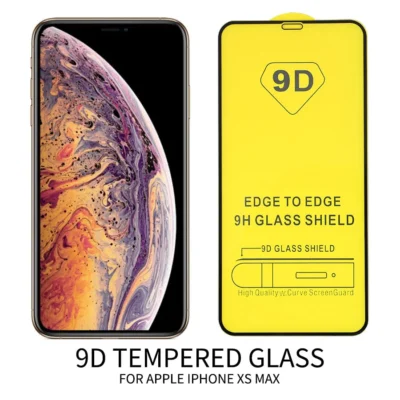 9D 9H Tempered Glass Screen Protector for iPhone 11 Pro Max, Xs Max, Xr, 6-8 Plus, SE