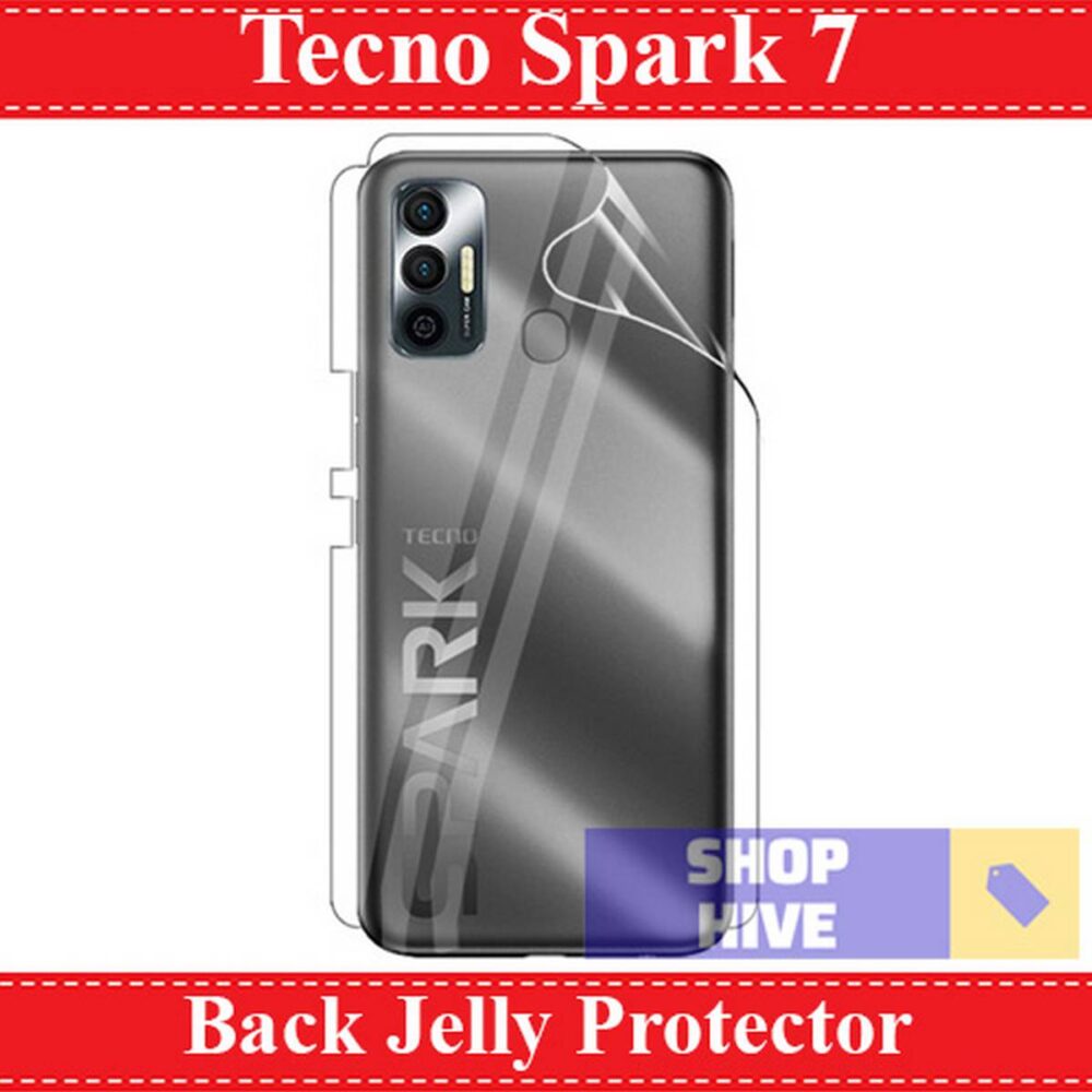 Tecno Spark 7 Clear Jelly Back Protector – Hydrogel Soft Film