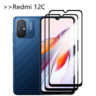 (OG GLASS RED 12C)-2PCS Tempered Glass Screen Protector for Xiaomi Redmi 12C