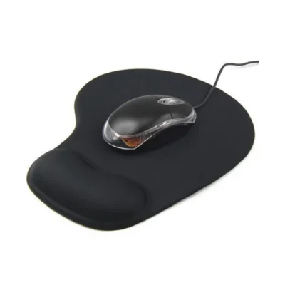 Mouse Pad with Gel Wrist Support - Black