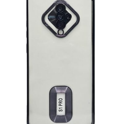 DOORDARSHAN Electroplated Back Case Cover for VIVO S1 PRO | Slim Shockproof Soft TPU (Black)