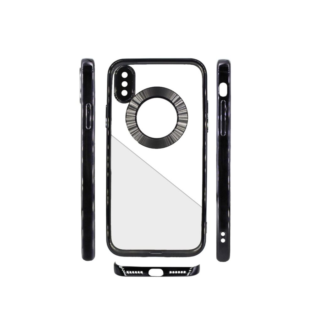 iPhone X/XS CD Chrome Back Case | Sleek Black Design