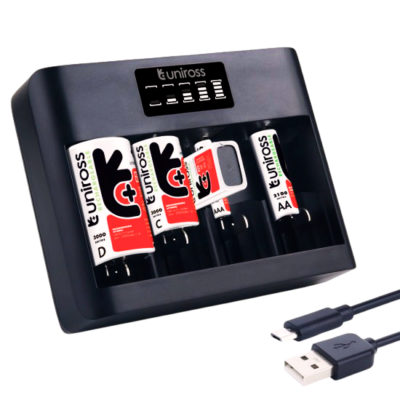 Uniross Original Universal LCD USB Charger - Fast and Reliable Device Charging.