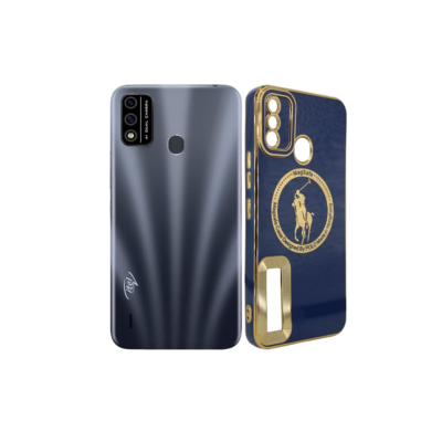 ALLNEEDS Oppo A5S CD Chrome Back Cover with Ring Logo - Gold Shockproof Slim Case