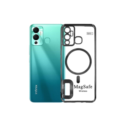 Infinix Hot 12 Play Chrome Logo Back Case - Stylish Black Protection