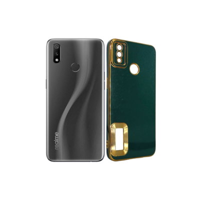 Realme 3 Pro Chrome Logo Back Case - Stylish Black Protection