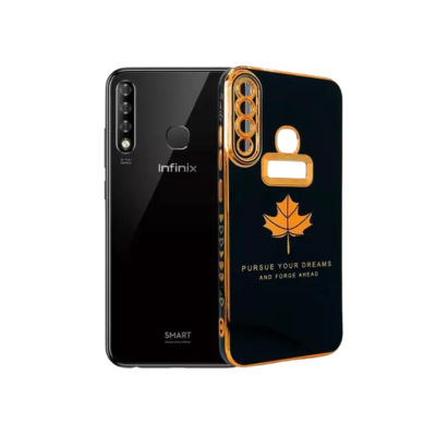 Infinix Smart 3 Chrome Logo Back Case - Sleek Black Protection