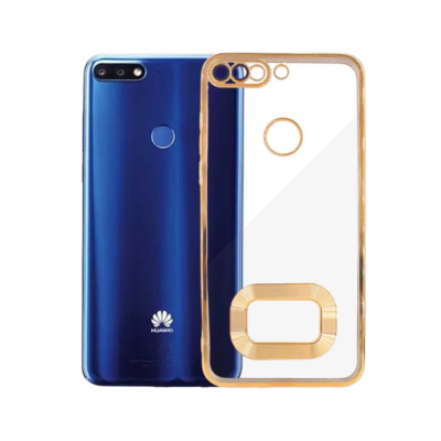 Huawei Y7 Prime Chrome Logo Back Case - Sleek Black Protection