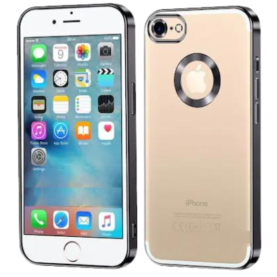 iPhone 6 Chrome Logo Back Case - Sleek Black Protection