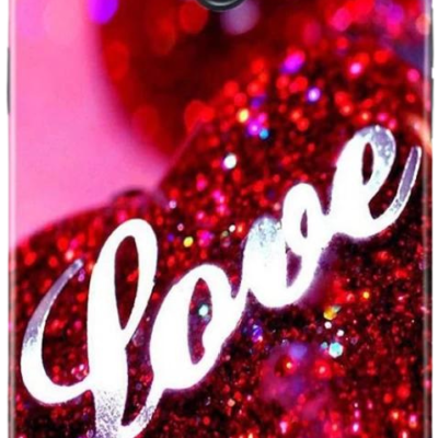 Ladies Pouch for Oppo A5S - Glitter Fancy Soft Case with Sweetheart Design