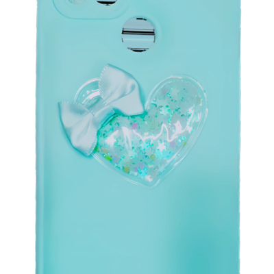 OPPO A58 Ladies Pouch - Soft Heart Glitter Phone Case with Camera Protection